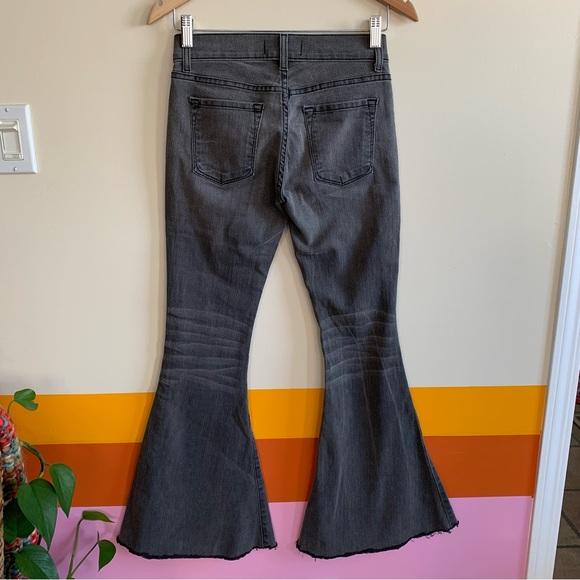 free people grey bell bottom jeans . - Picture 5 of 5